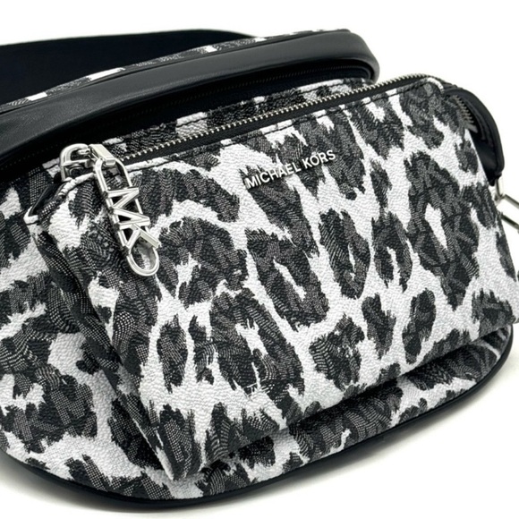 Michael Kors Medium Slater Sling Pack Chain Messenger Crossbody Bag Black Multi - Picture 5 of 11